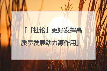 「社论」更好发挥高质量发展动力源作用