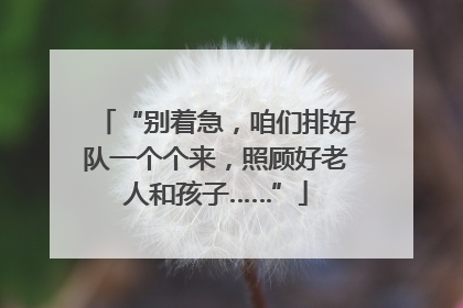 “别着急，咱们排好队一个个来，照顾好老人和孩子……”