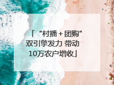 “村播＋团购”双引擎发力 带动10万农户增收