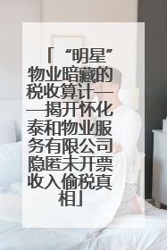 “明星”物业暗藏的税收算计——揭开怀化泰和物业服务有限公司隐匿未开票收入偷税真相