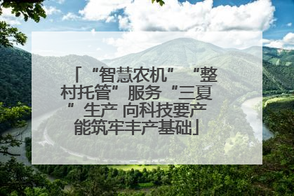 “智慧农机”“整村托管”服务“三夏”生产 向科技要产能筑牢丰产基础