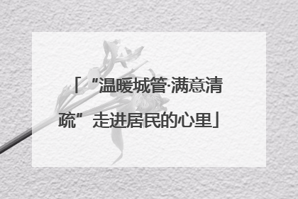 “温暖城管·满意清疏”走进居民的心里