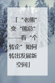 “老熊”变“熊总”——看“个转企”如何转出发展新空间