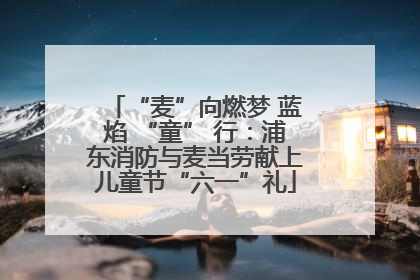 “麦”向燃梦 蓝焰 “童” 行：浦东消防与麦当劳献上儿童节“六一”礼