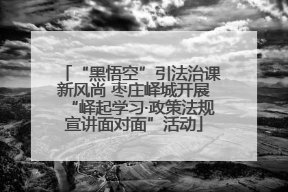 “黑悟空”引法治课新风尚 枣庄峄城开展“峄起学习·政策法规宣讲面对面”活动