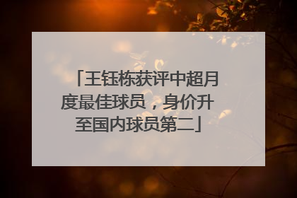 王钰栋获评中超月度最佳球员，身价升至国内球员第二