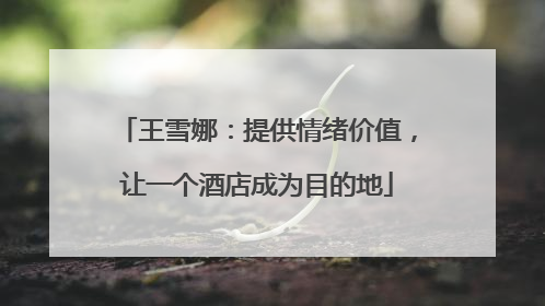 王雪娜：提供情绪价值，让一个酒店成为目的地