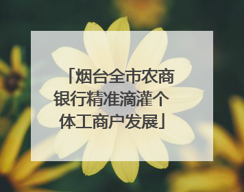 烟台全市农商银行精准滴灌个体工商户发展
