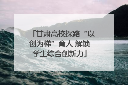甘肃高校探路“以创为梯”育人 解锁学生综合创新力