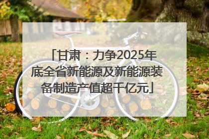 甘肃：力争2025年底全省新能源及新能源装备制造产值超千亿元