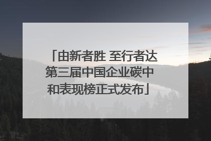 由新者胜 至行者达 第三届中国企业碳中和表现榜正式发布