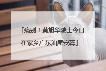 痛别！黄旭华院士今日在家乡广东汕尾安葬
