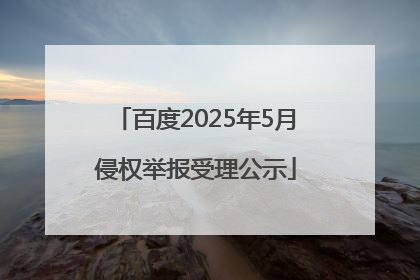 百度2025年5月侵权举报受理公示