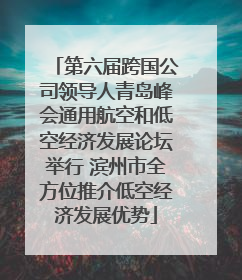 第六届跨国公司领导人青岛峰会通用航空和低空经济发展论坛举行 滨州市全方位推介低空经济发展优势