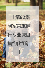 第82集团军某旅推行专业课目集约化组训