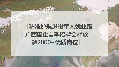 精准护航退役军人就业路 广西国企夏季招聘会释放超2000+优质岗位