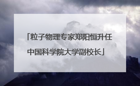 粒子物理专家郑阳恒升任中国科学院大学副校长