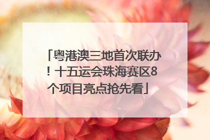 粤港澳三地首次联办！十五运会珠海赛区8个项目亮点抢先看