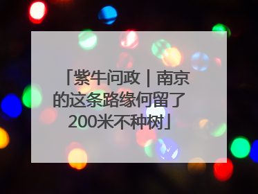 紫牛问政｜南京的这条路缘何留了200米不种树