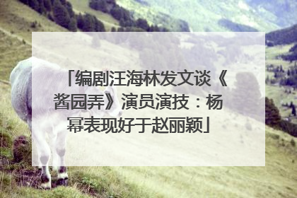 编剧汪海林发文谈《酱园弄》演员演技：杨幂表现好于赵丽颖