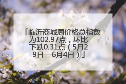 临沂商城周价格总指数为102.97点，环比下跌0.31点（5月29日—6月4日）