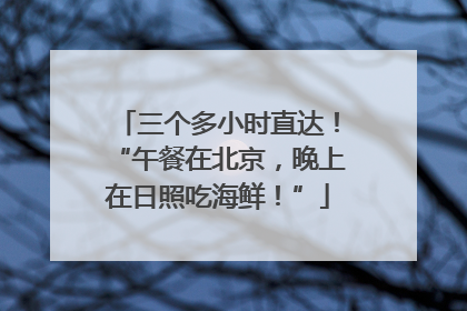 三个多小时直达！“午餐在北京，晚上在日照吃海鲜！”