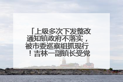 上级多次下发整改通知镇政府不落实，被市委巡察组抓现行！吉林一副镇长受党内警告处分