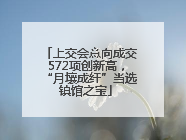 上交会意向成交572项创新高，“月壤成纤”当选镇馆之宝