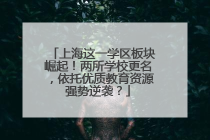 上海这一学区板块崛起！两所学校更名，依托优质教育资源强势逆袭？