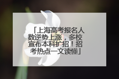 上海高考报名人数逆势上涨，多校宣布本科扩招！招考热点一文读懂