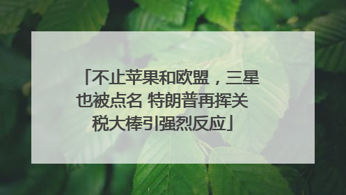 不止苹果和欧盟，三星也被点名 特朗普再挥关税大棒引强烈反应