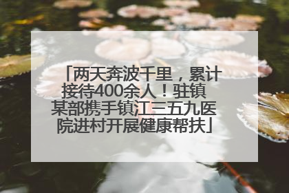 两天奔波千里，累计接待400余人！驻镇某部携手镇江三五九医院进村开展健康帮扶
