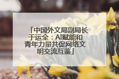 中国外文局副局长于运全：AI赋能和青年力量共促网络文明交流互鉴