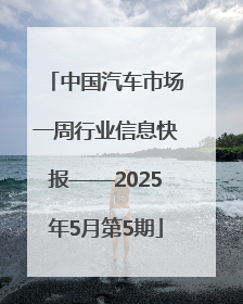 中国汽车市场一周行业信息快报——2025年5月第5期