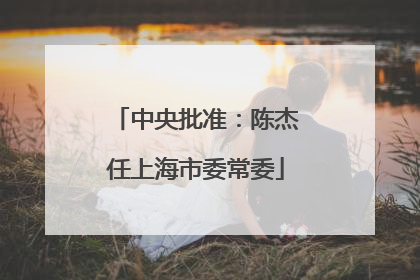 中央批准：陈杰任上海市委常委