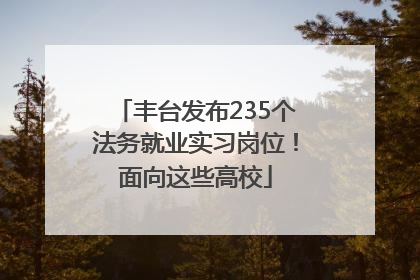 丰台发布235个法务就业实习岗位！面向这些高校