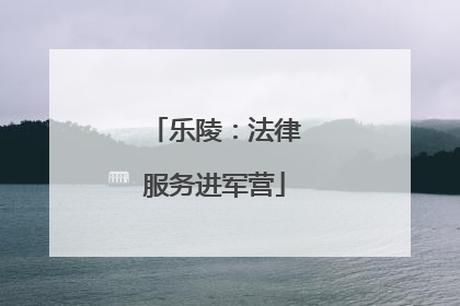 乐陵：法律服务进军营