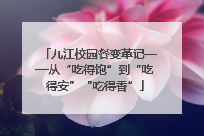 九江校园餐变革记——从“吃得饱”到“吃得安”“吃得香”