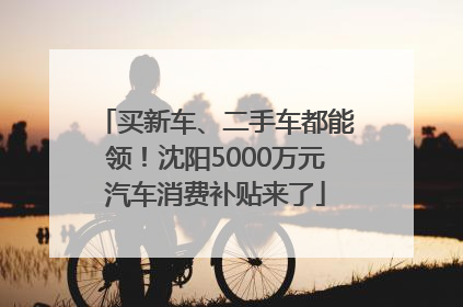 买新车、二手车都能领！沈阳5000万元汽车消费补贴来了