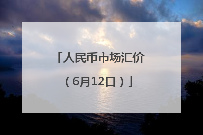 人民币市场汇价（6月12日）