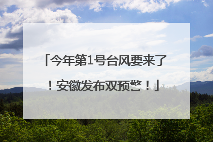 今年第1号台风要来了！安徽发布双预警！