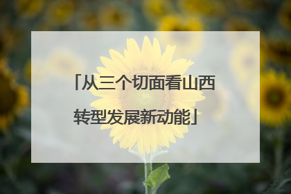 从三个切面看山西转型发展新动能