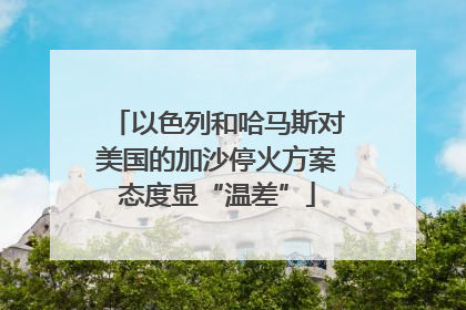以色列和哈马斯对美国的加沙停火方案态度显“温差”