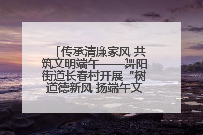 传承清廉家风 共筑文明端午——舞阳街道长春村开展“树道德新风 扬端午文化”主题活动