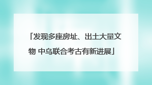 发现多座房址、出土大量文物 中乌联合考古有新进展