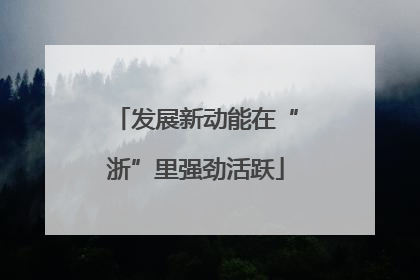 发展新动能在“浙”里强劲活跃