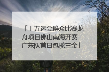 十五运会群众比赛龙舟项目佛山南海开赛 广东队首日包揽三金
