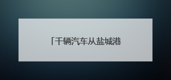 千辆汽车从盐城港滨海港区“出海”