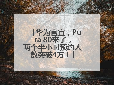 华为官宣，Pura 80来了，两个半小时预约人数突破4万！