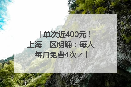单次近400元！上海一区明确：每人每月免费4次↗